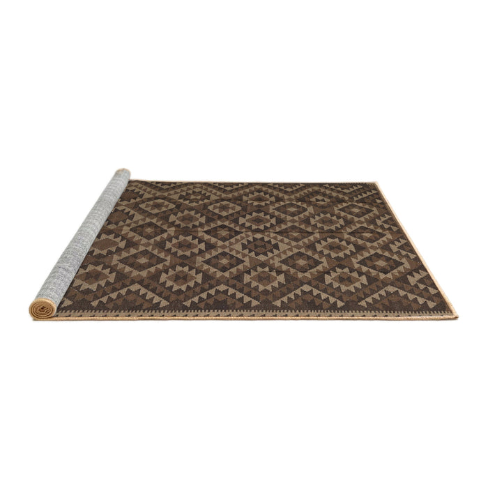 Sideview of Machine Washable Traditional Brown Rug, wshtr2582