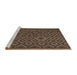 Sideview of Machine Washable Traditional Brown Rug, wshtr2582