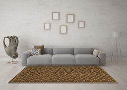 Machine Washable Southwestern Brown Country Rug in a Living Room,, wshtr2582brn