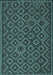 Machine Washable Southwestern Light Blue Country Rug, wshtr2582lblu