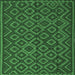 Square Southwestern Emerald Green Country Rug, tr2582emgrn