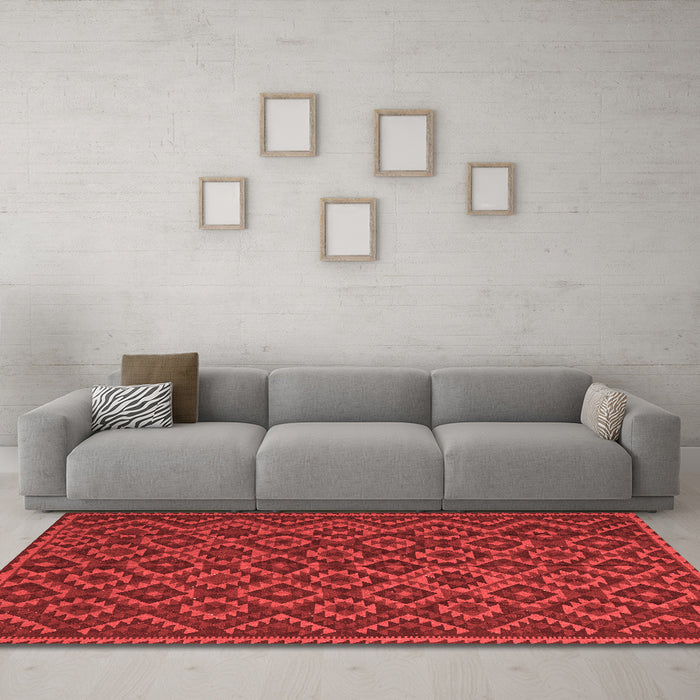 Country Red Washable Rugs