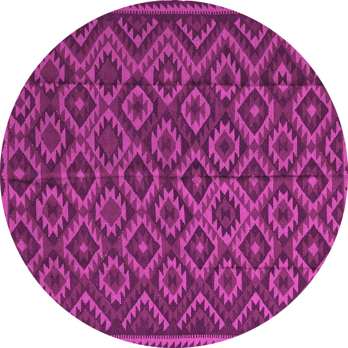 Round Machine Washable Southwestern Pink Country Rug, wshtr2582pnk