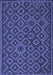 Machine Washable Southwestern Blue Country Rug, wshtr2582blu