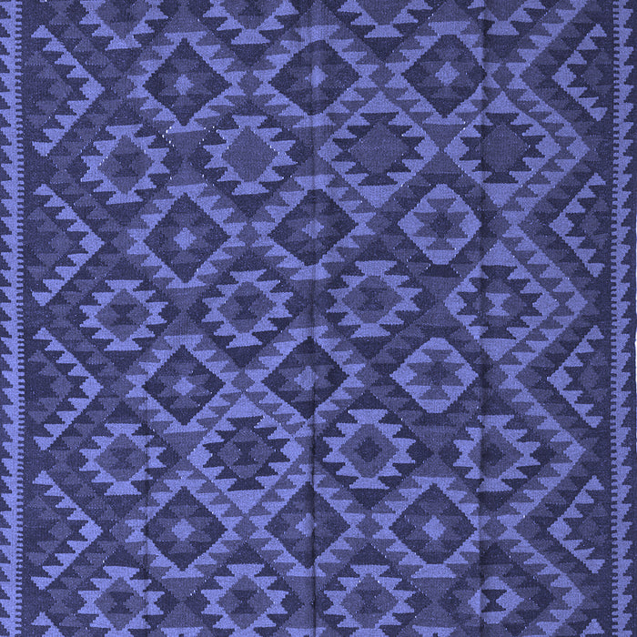 Machine Washable Southwestern Blue Country Rug, wshtr2582blu