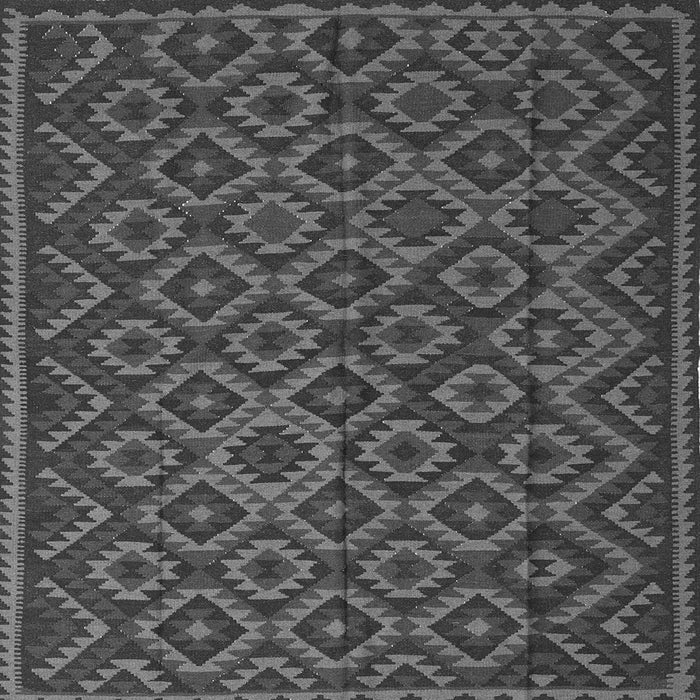 Round Machine Washable Southwestern Gray Country Rug, wshtr2582gry