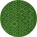 Square Southwestern Green Country Rug, tr2582grn