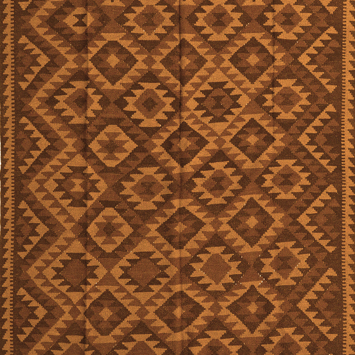 Serging Thickness of Machine Washable Southwestern Orange Country Area Rugs, wshtr2582org