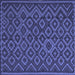 Square Southwestern Blue Country Rug, tr2582blu