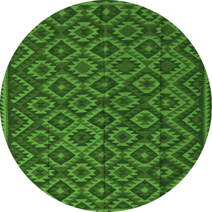 Machine Washable Southwestern Green Country Area Rugs, wshtr2582grn