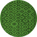 Machine Washable Southwestern Green Country Area Rugs, wshtr2582grn