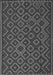 Serging Thickness of Machine Washable Southwestern Gray Country Rug, wshtr2582gry