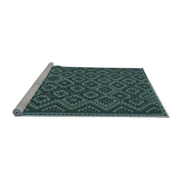 Sideview of Machine Washable Southwestern Light Blue Country Rug, wshtr2582lblu