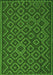 Serging Thickness of Machine Washable Southwestern Green Country Area Rugs, wshtr2582grn