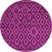 Round Southwestern Pink Country Rug, tr2582pnk