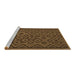 Sideview of Machine Washable Southwestern Brown Country Rug, wshtr2582brn
