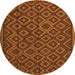 Square Southwestern Orange Country Rug, tr2582org