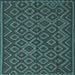 Square Southwestern Light Blue Country Rug, tr2582lblu