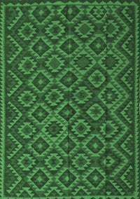 Southwestern Emerald Green Country Rug, tr2582emgrn