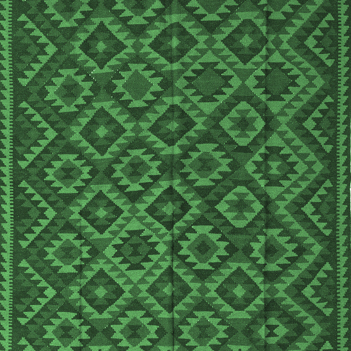 Machine Washable Southwestern Emerald Green Country Area Rugs, wshtr2582emgrn