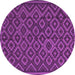 Round Southwestern Purple Country Rug, tr2582pur