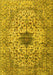 Machine Washable Persian Yellow Traditional Rug, wshtr2583yw