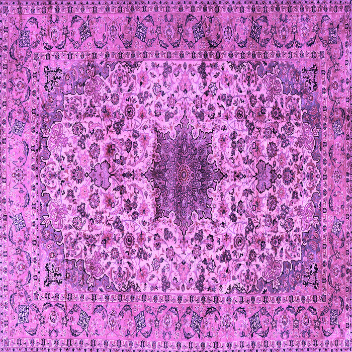 Square Machine Washable Persian Purple Traditional Area Rugs, wshtr2583pur