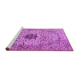 Sideview of Machine Washable Persian Purple Traditional Area Rugs, wshtr2583pur