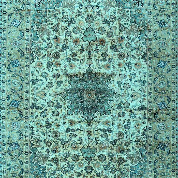 Machine Washable Persian Light Blue Traditional Rug, wshtr2583lblu