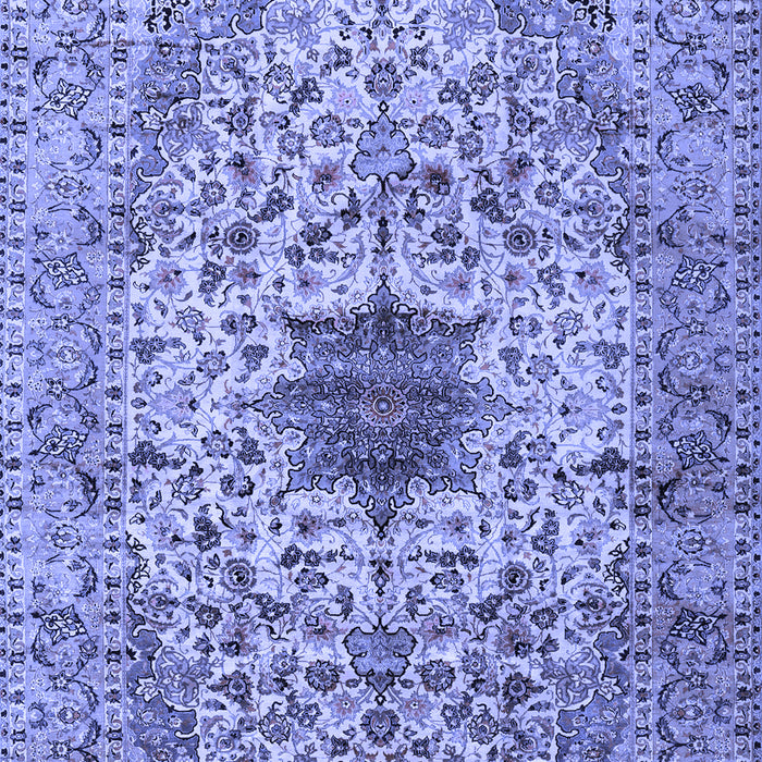 Machine Washable Persian Blue Traditional Rug, wshtr2583blu