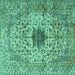 Square Persian Turquoise Traditional Rug, tr2583turq