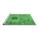 Sideview of Machine Washable Persian Emerald Green Traditional Area Rugs, wshtr2583emgrn