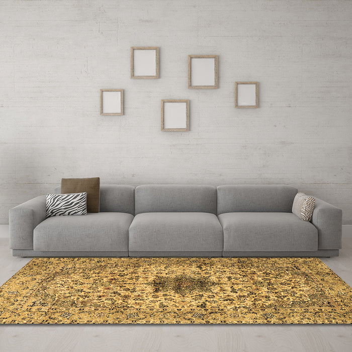 Machine Washable Persian Brown Traditional Rug in a Living Room,, wshtr2583brn
