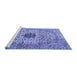 Sideview of Machine Washable Persian Blue Traditional Rug, wshtr2583blu