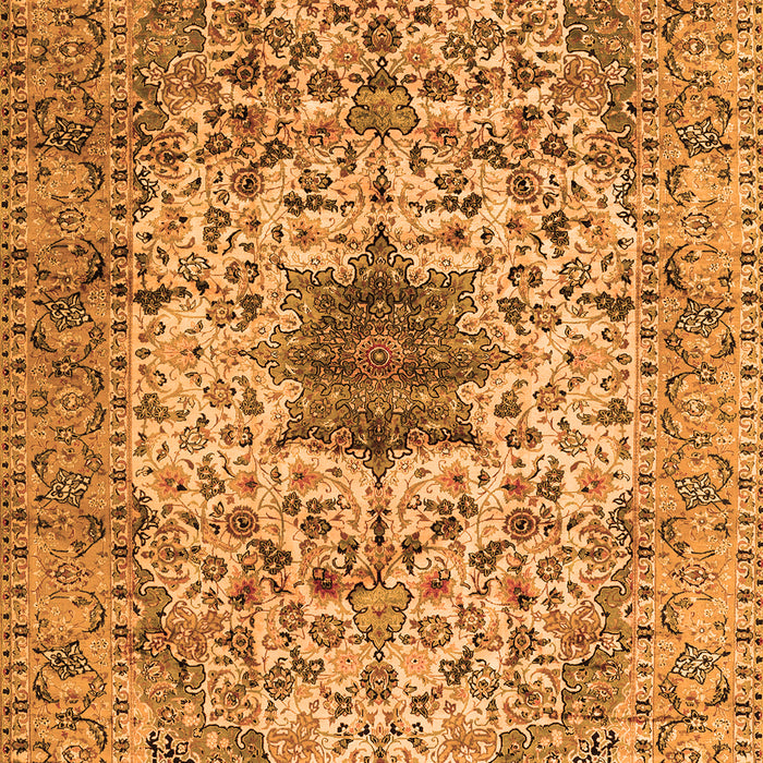 Serging Thickness of Machine Washable Persian Orange Traditional Area Rugs, wshtr2583org