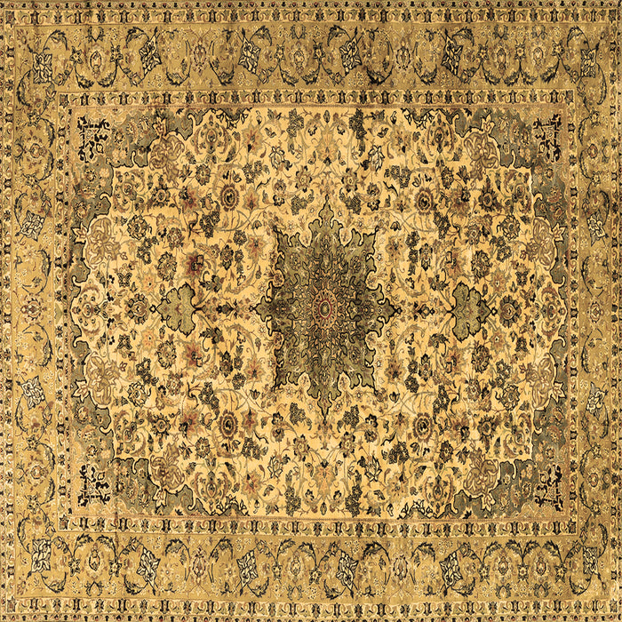 Square Machine Washable Persian Brown Traditional Rug, wshtr2583brn