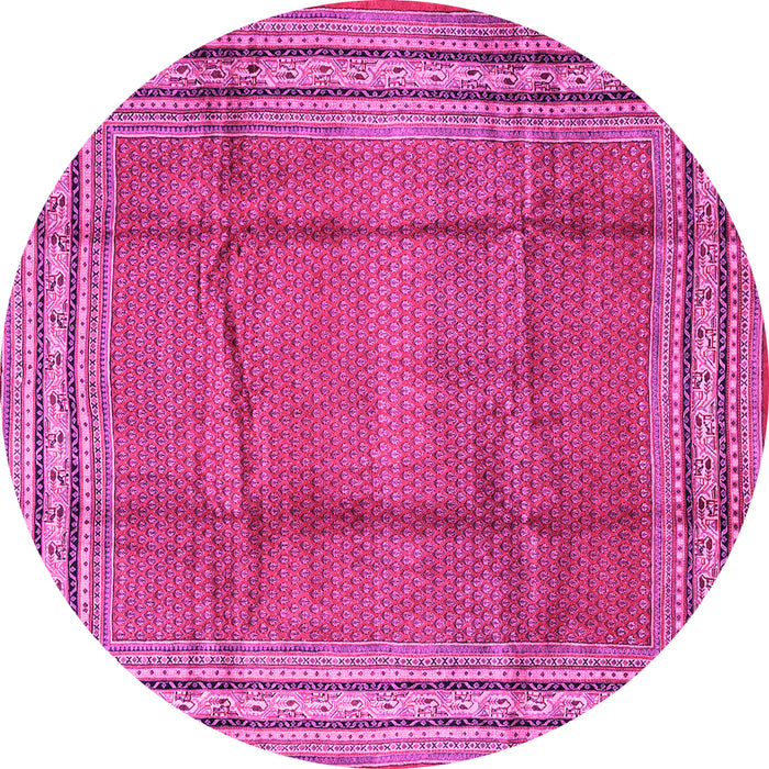 Round Persian Pink Traditional Rug, tr2584pnk