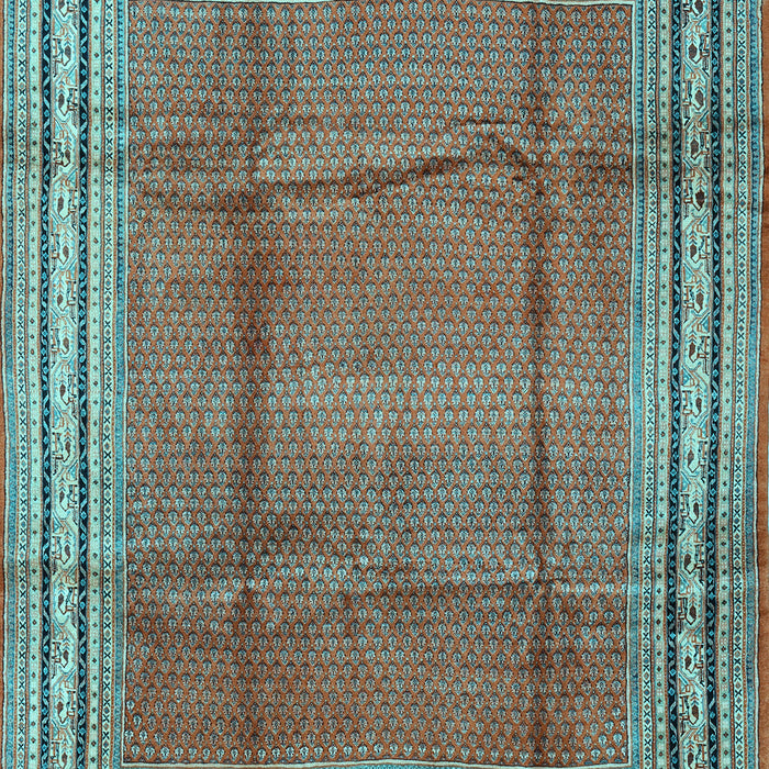 Machine Washable Persian Light Blue Traditional Rug, wshtr2584lblu