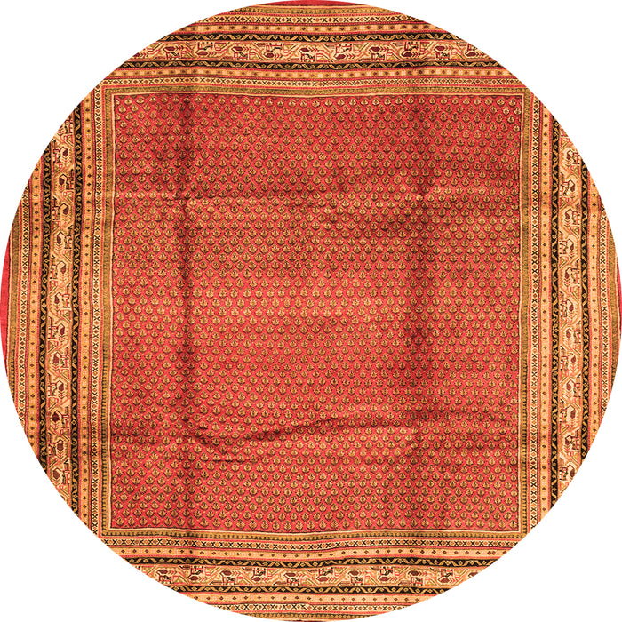 Square Persian Orange Traditional Rug, tr2584org