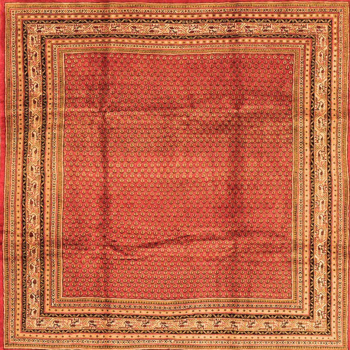 Serging Thickness of Persian Orange Traditional Rug, tr2584org