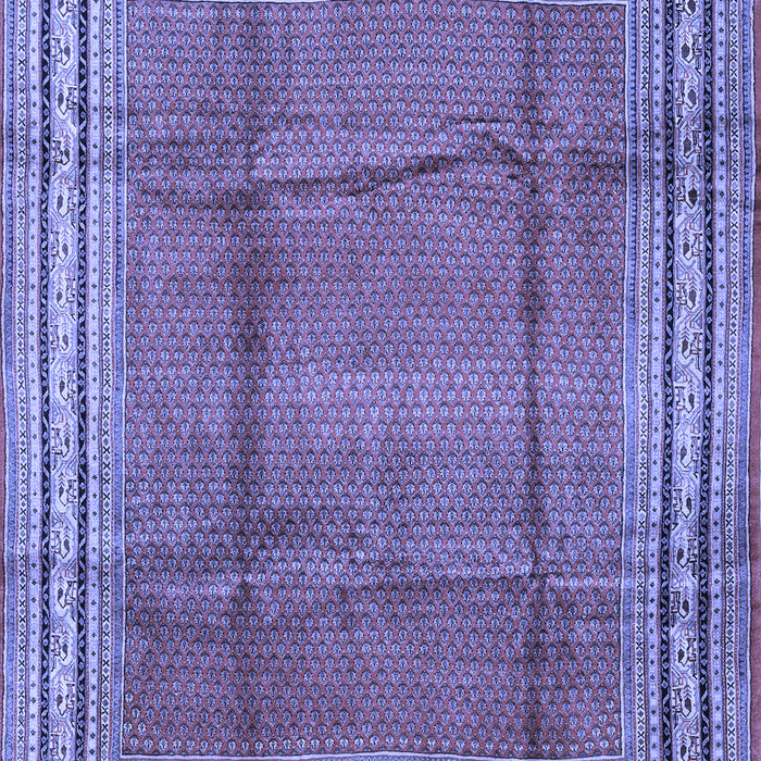 Machine Washable Persian Blue Traditional Rug, wshtr2584blu