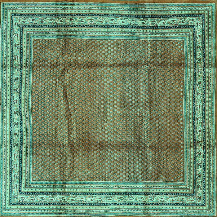 Square Persian Turquoise Traditional Rug, tr2584turq