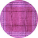 Round Persian Purple Traditional Rug, tr2584pur