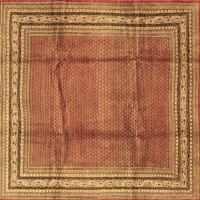 Square Machine Washable Persian Brown Traditional Rug, wshtr2584brn