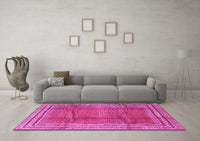 Machine Washable Persian Pink Traditional Rug, wshtr2584pnk