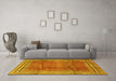 Machine Washable Persian Yellow Traditional Rug in a Living Room, wshtr2584yw