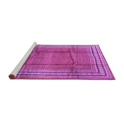 Sideview of Machine Washable Persian Purple Traditional Area Rugs, wshtr2584pur