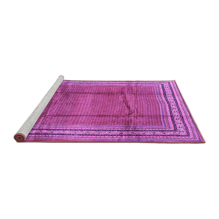 Sideview of Machine Washable Persian Purple Traditional Area Rugs, wshtr2584pur