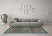 Machine Washable Persian Light Blue Traditional Rug in a Living Room, wshtr2585lblu