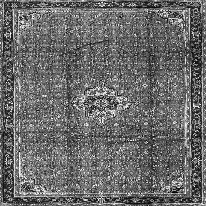 Round Machine Washable Persian Gray Traditional Rug, wshtr2585gry